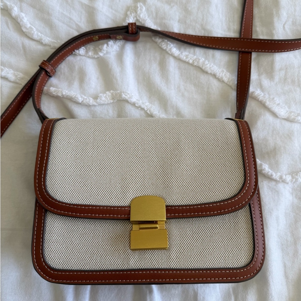 Mango Brown and Cream Crossbody Bag
